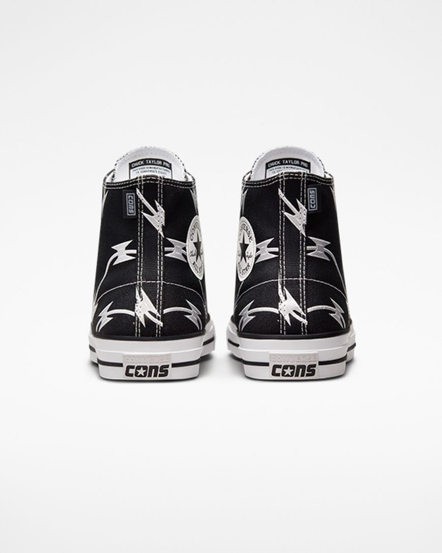 Men's Converse CONS Chuck Taylor All Star Pro Razor Wire Skate Shoes Black / Silver / White | AU 98C50X